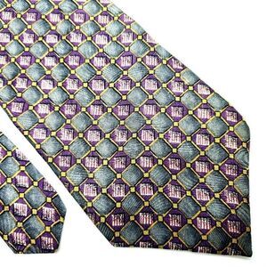Henry Grethel‎ Silk Tie Purple Wide Print